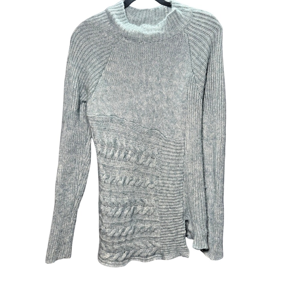 Rosemunde Copenhagen Mock Neck Sweater Women M Blue Coastal Grandma Scandi Cozy